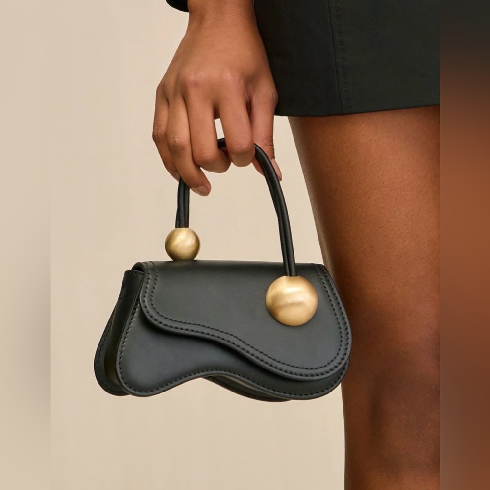 Cult Gaia Kazia Leather Crossbody Bag in Black - Picture 3 of 12